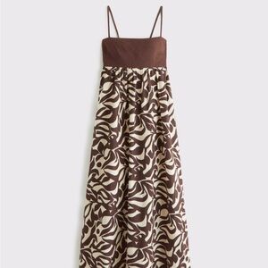 Abercrombie & Fitch Brown and Cream Maxi Dress